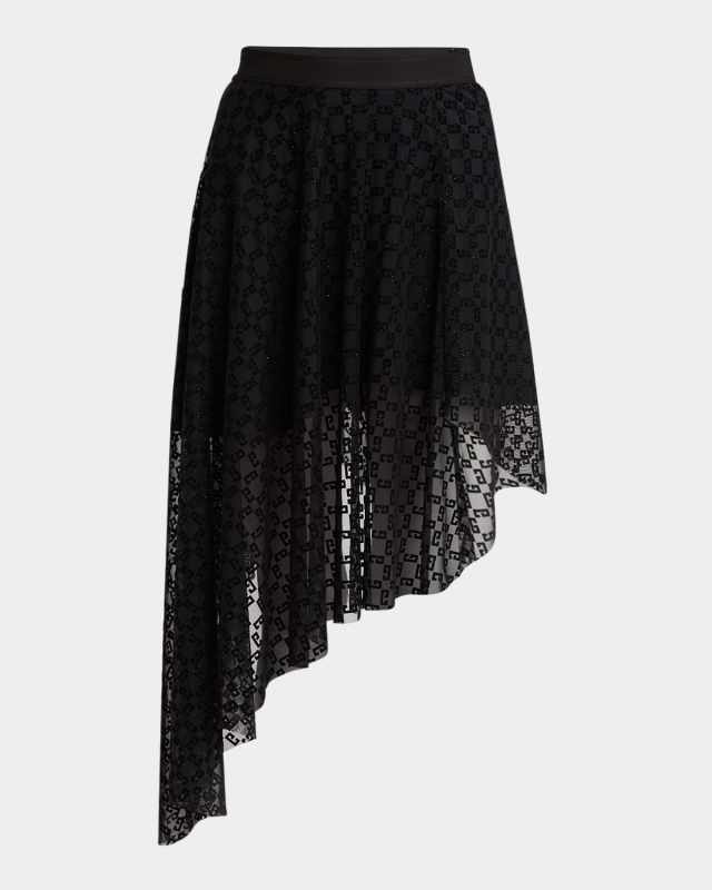 Asymmetric 4G Mesh Skirt